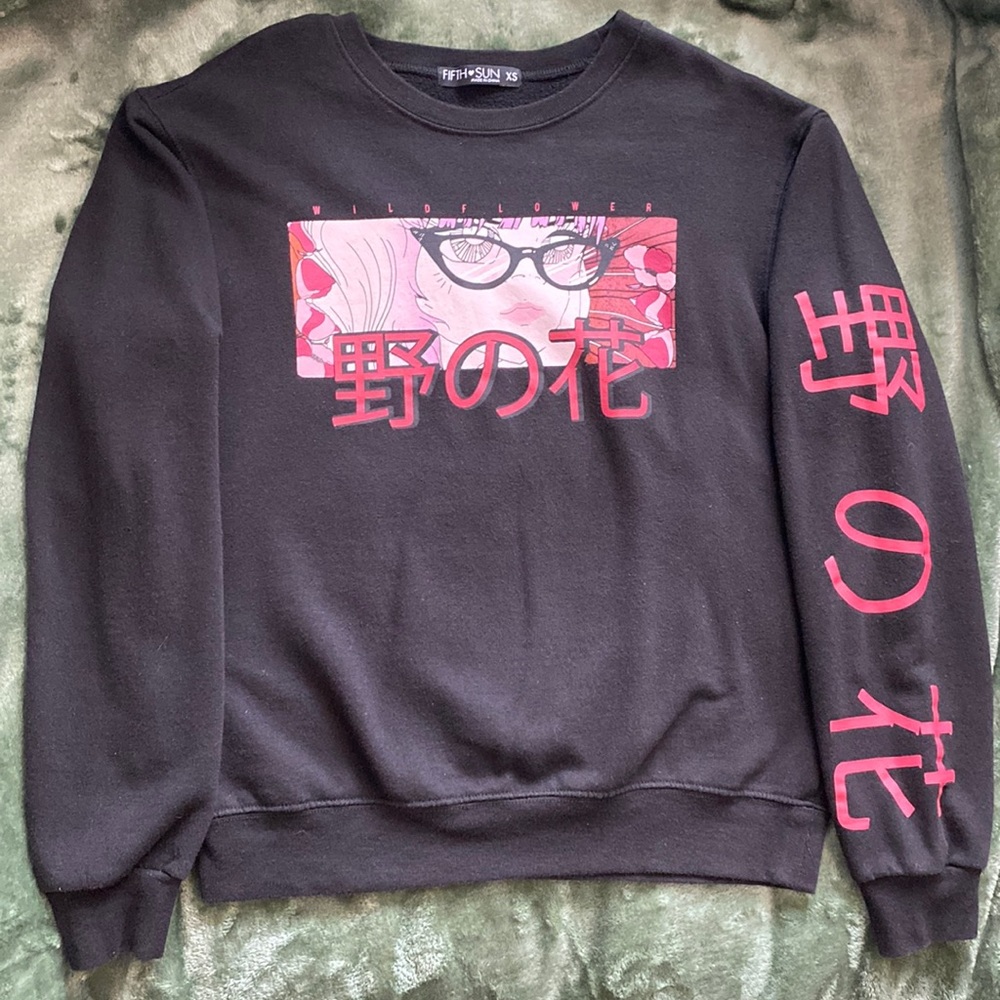 Black Sweater with anime design